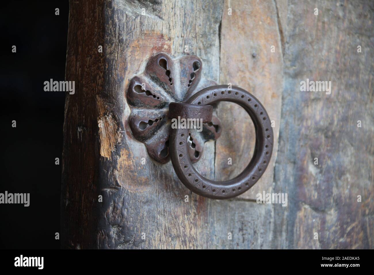 Door handle inside Miri Arab Madrasah at Bukhara in Uzbekistan Stock