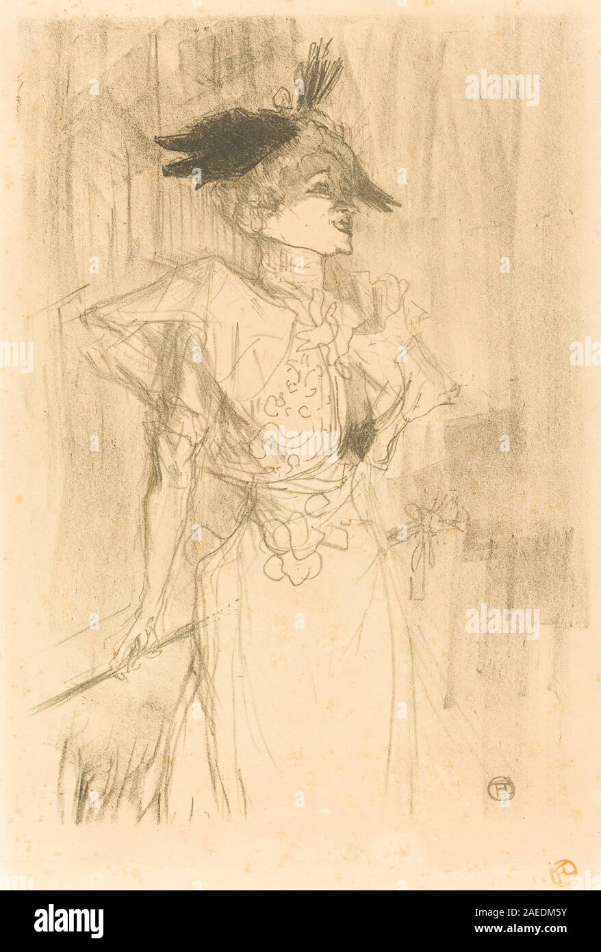 Henri de Toulouse-Lautrec, Mlle Marcelle Lender, Standing (Mlle Marcelle Lender, debout), 1895 Mlle. Marcelle Lender, Standing (Mlle. Marcelle Lender, debout); 1895date Stock Photo