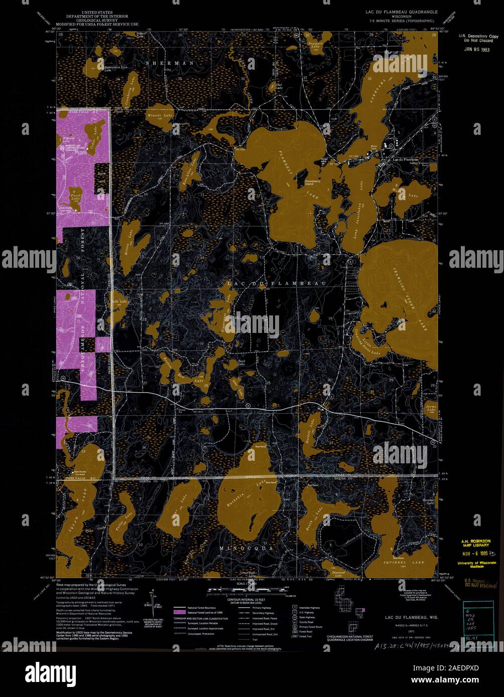 Map of lac du flambeau hires stock photography and images Alamy
