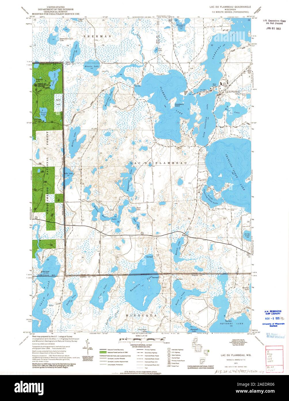 WI Lac Du Flambeau 501765 1971 24000 Restoration Stock Photo Alamy