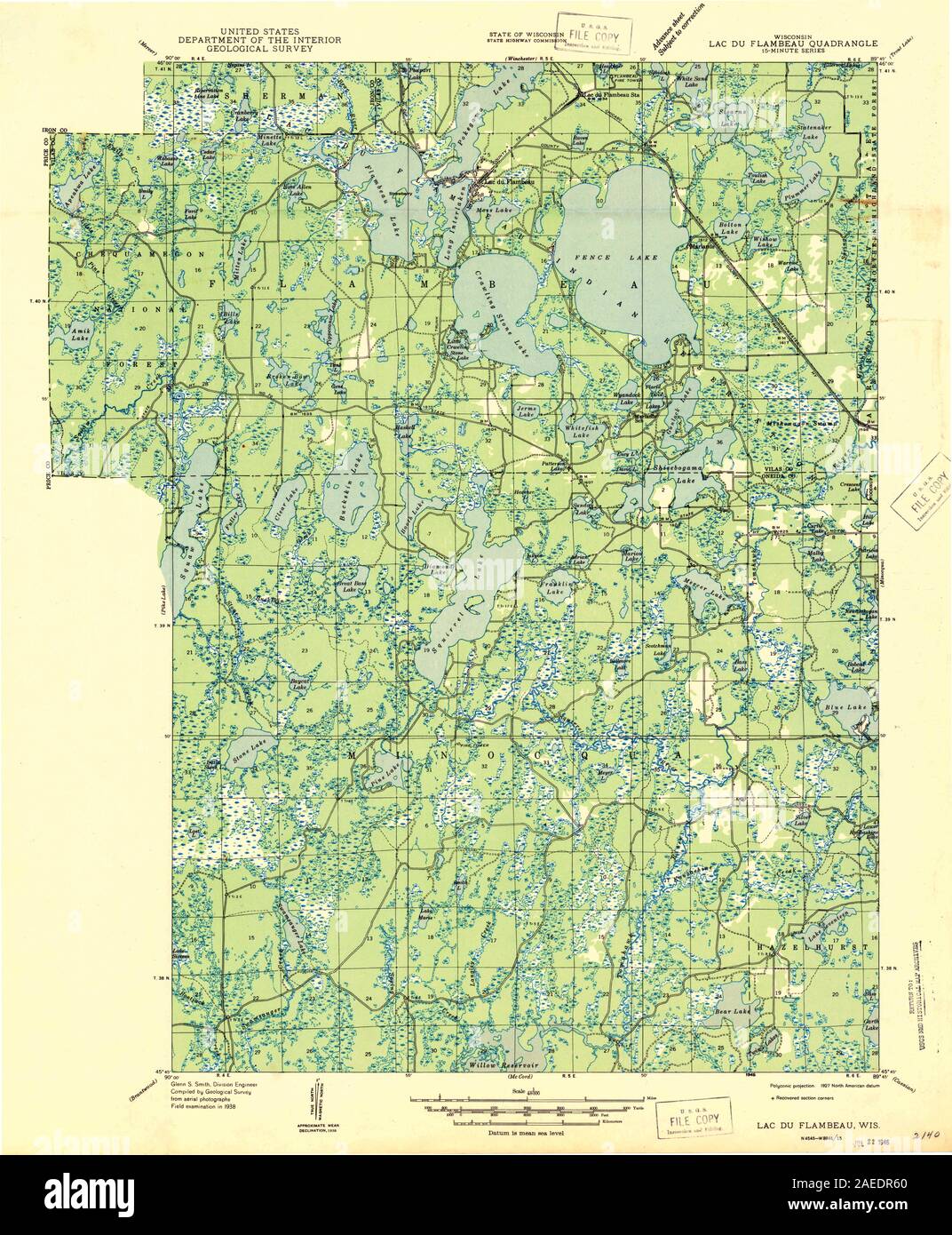 WI Lac Du Flambeau 802831 1946 48000 Restoration Stock Photo Alamy