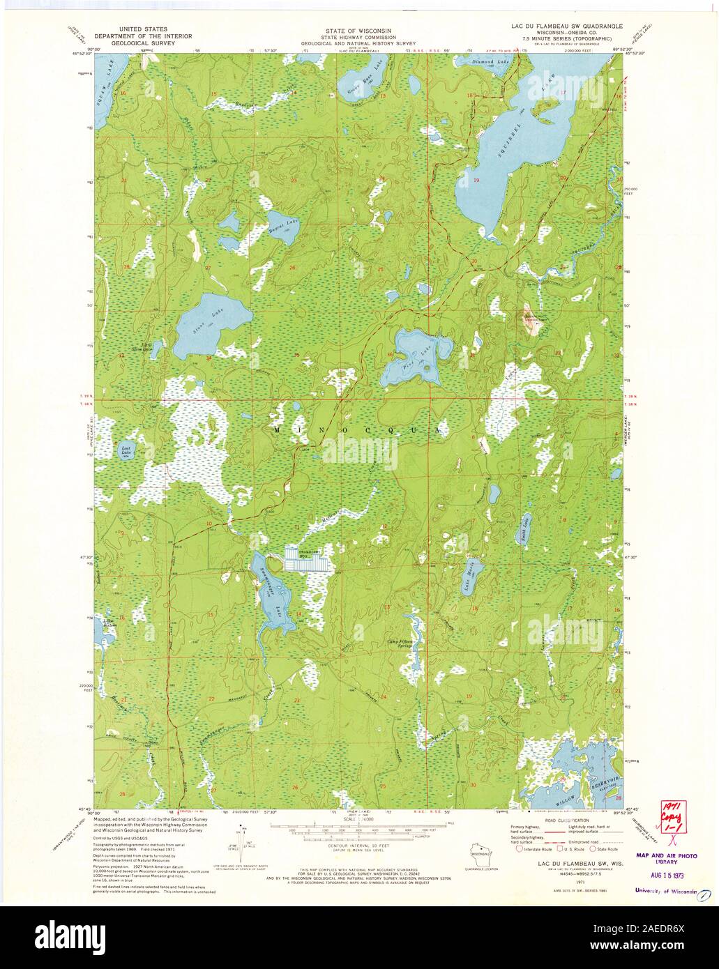 WI Lac Du Flambeau SW 500720 1971 24000 Restoration Stock Photo Alamy