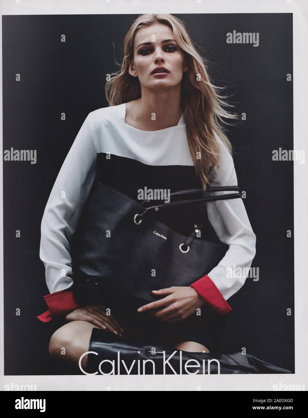 poster advertising Calvin Klein fashion house with Edita Vilkeviciute,  paper magazine from 2012, CK advertisement, creative Calvin Klein 2010s  advert Stock Photo - Alamy