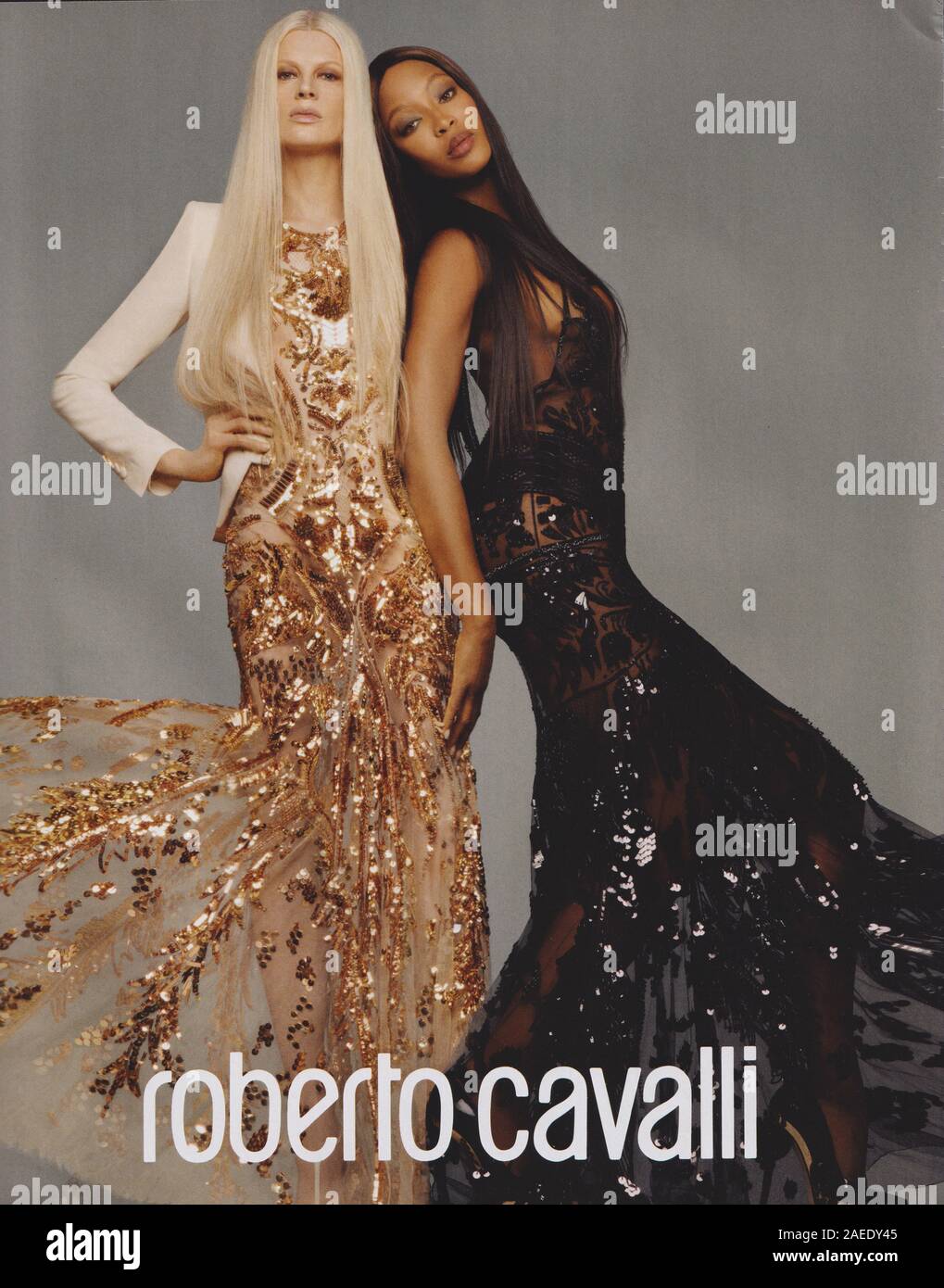 poster advertising Roberto Cavalli fashion house in paper magazine from ...