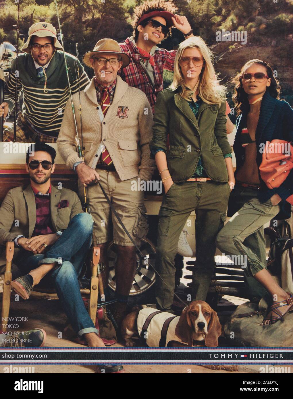 poster advertising Tommy Hilfiger fashion house in paper magazine from 2015  year, advertisement, creative Tommy Hilfiger 2010s advert Stock Photo -  Alamy
