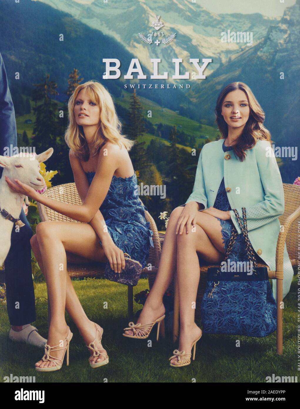 poster advertising Bally fashion house with Miranda Kerr, Julia Stegner in  paper magazine from 2012 year, advertisement, creative Bally 2010s advert  Stock Photo - Alamy