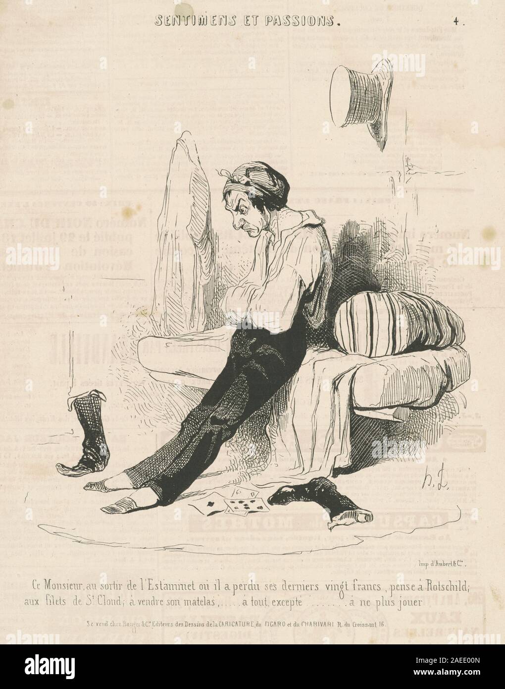 Honoré Daumier, Ce monsieur, au sortier de l'estaminet , 19th century Ce monsieur, au sortier de l'estaminet ...; 19th century date Stock Photo