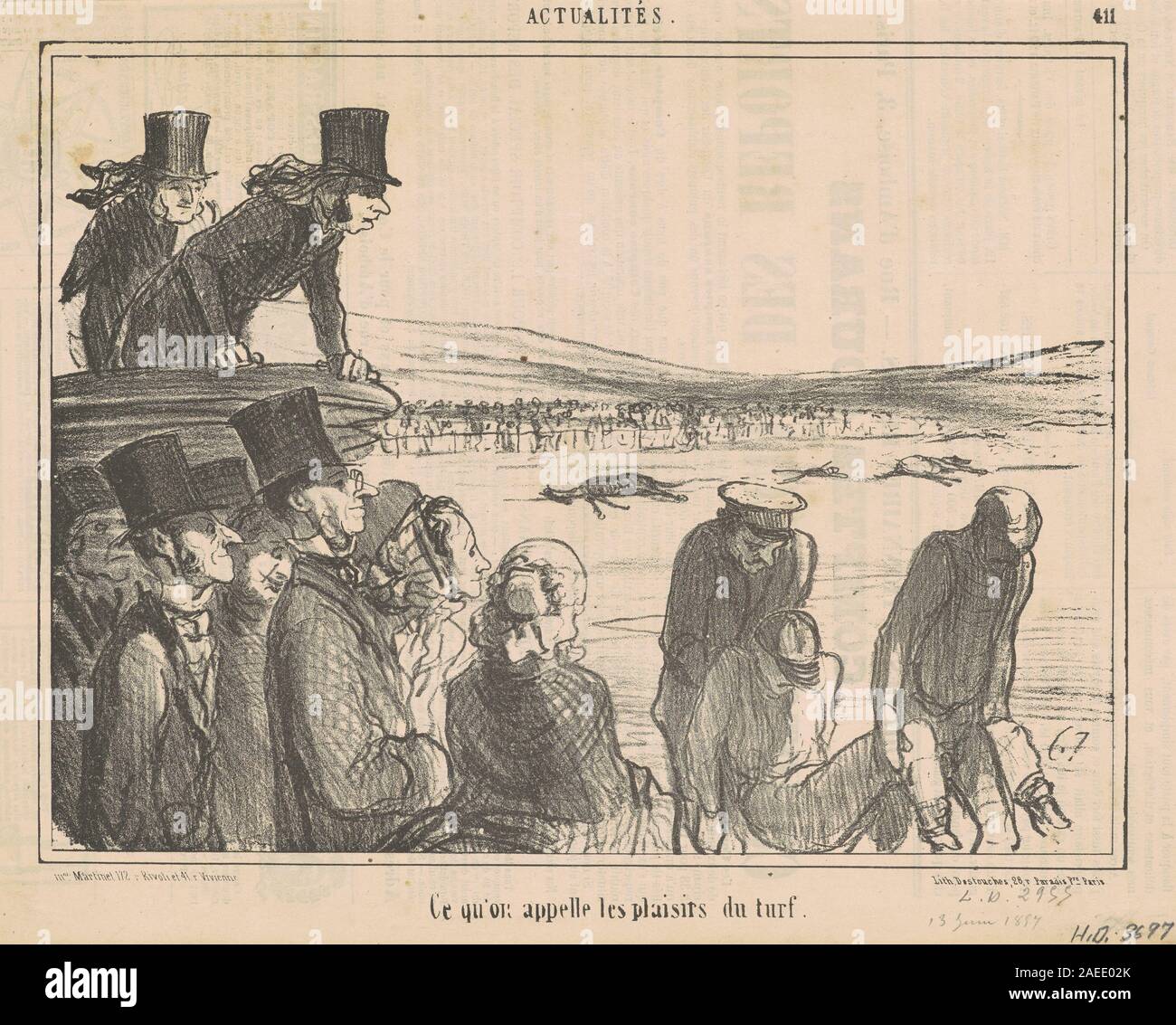 Honoré Daumier, Ce qu'on appelle les plasirs du turf, 19th century Ce qu'on appelle les plasirs du turf; 19th century date Stock Photo
