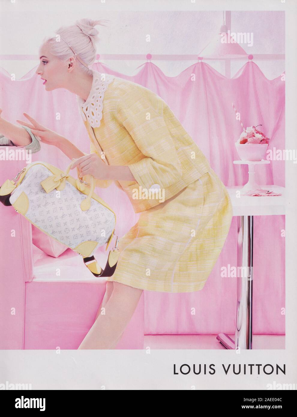 poster advertising Louis Vuitton in paper magazine from 2010 year,  advertisement, creative LV Louis Vuitton advert from 2010s Stock Photo -  Alamy
