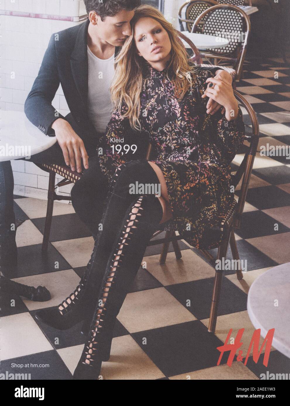 poster advertising H&M with Nicolas Ripoll, Anna Ewers in paper magazine  from 2015, advertisement, creative Hennes & Mauritz advert from 2010s Stock  Photo - Alamy