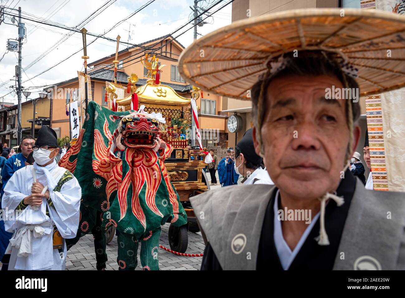 April 15 2019: Japanese people wearing traditional clothes during April 15 2019: Japanese people wearing traditional clothes during