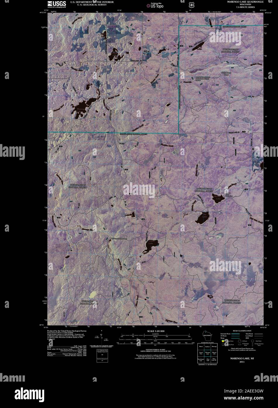 WI Marengo Lake 20110413 TM Inverted Restoration Stock Photo Alamy