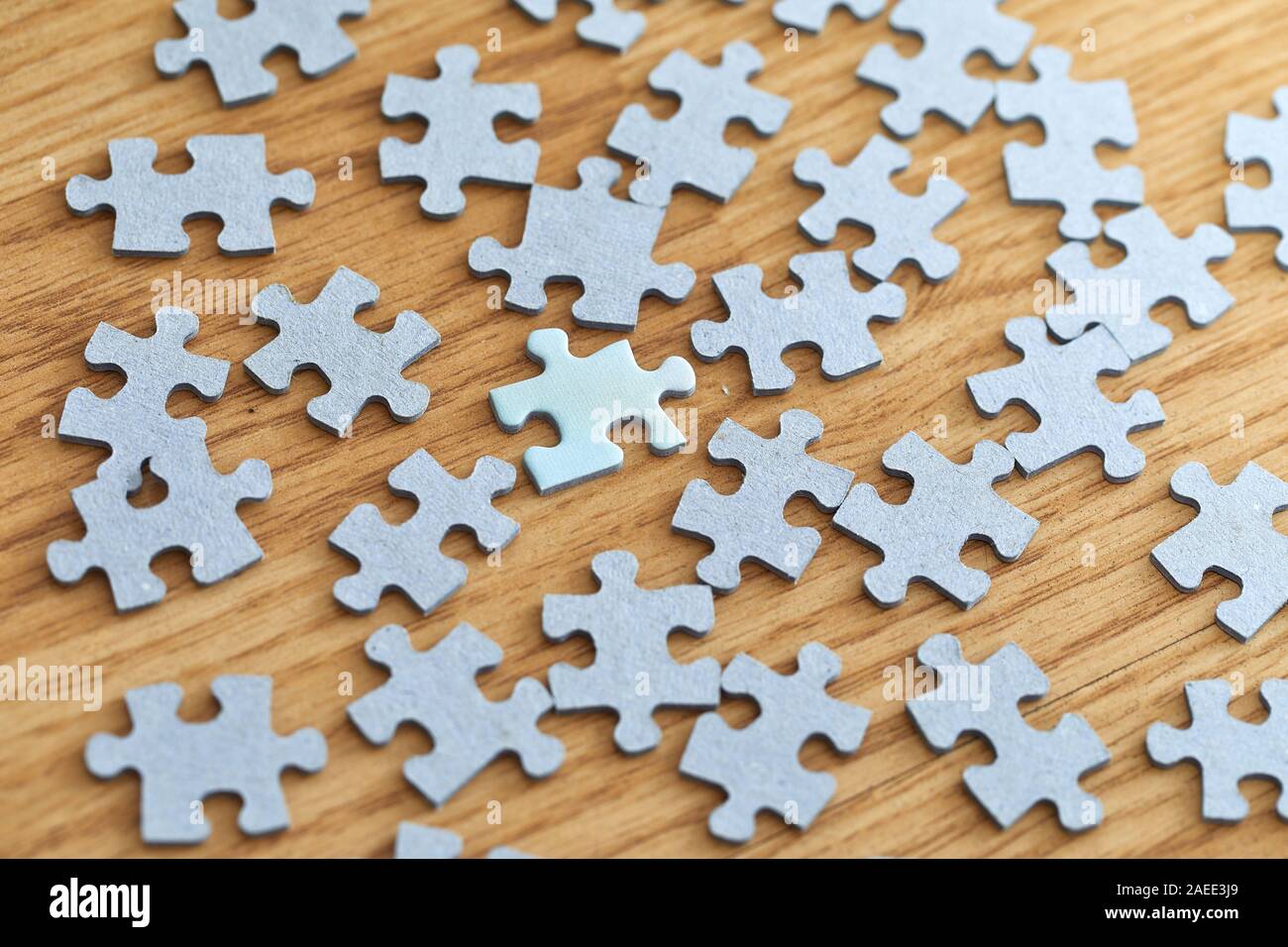 Jigsaw puzzle pieces separately Stock Photo