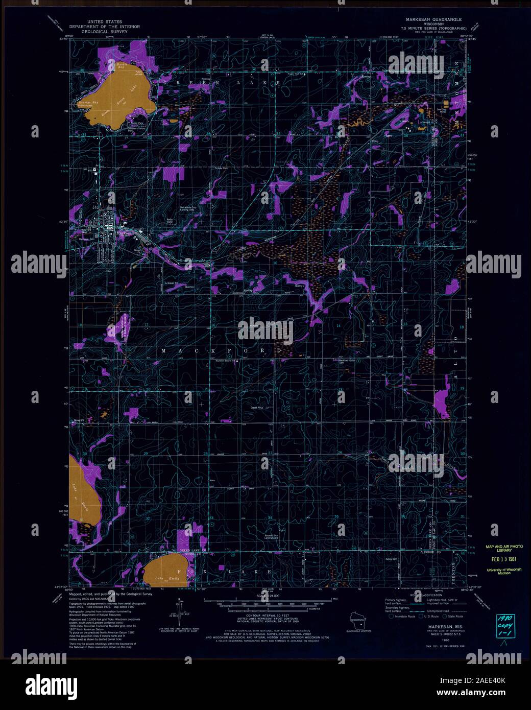 WI Markesan 500850 1980 24000 Inverted Restoration Stock Photo Alamy