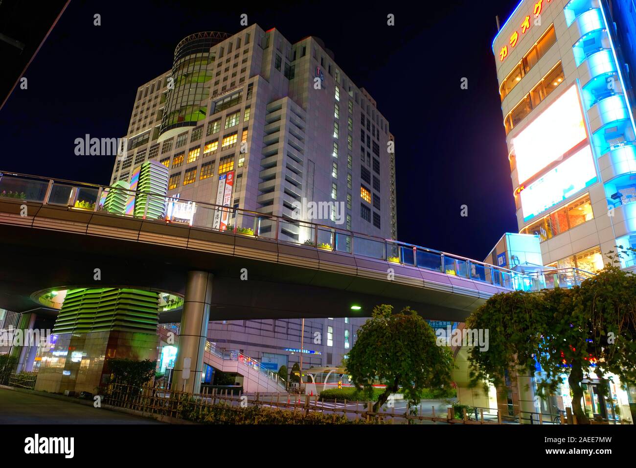 City scape around Hachioji Station of Japanese railway East Stock Photo