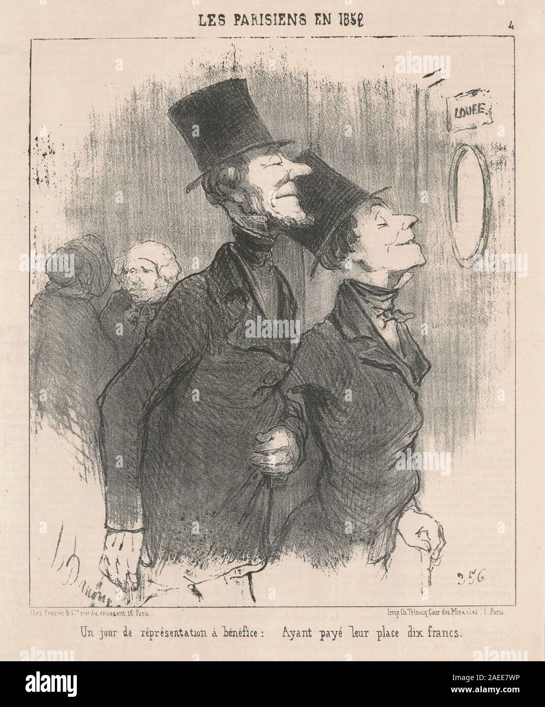 Honoré Daumier, Un jour de représentation a benéfice, 19th century Un jour  de représentation a benéfice; 19th century date Stock Photo