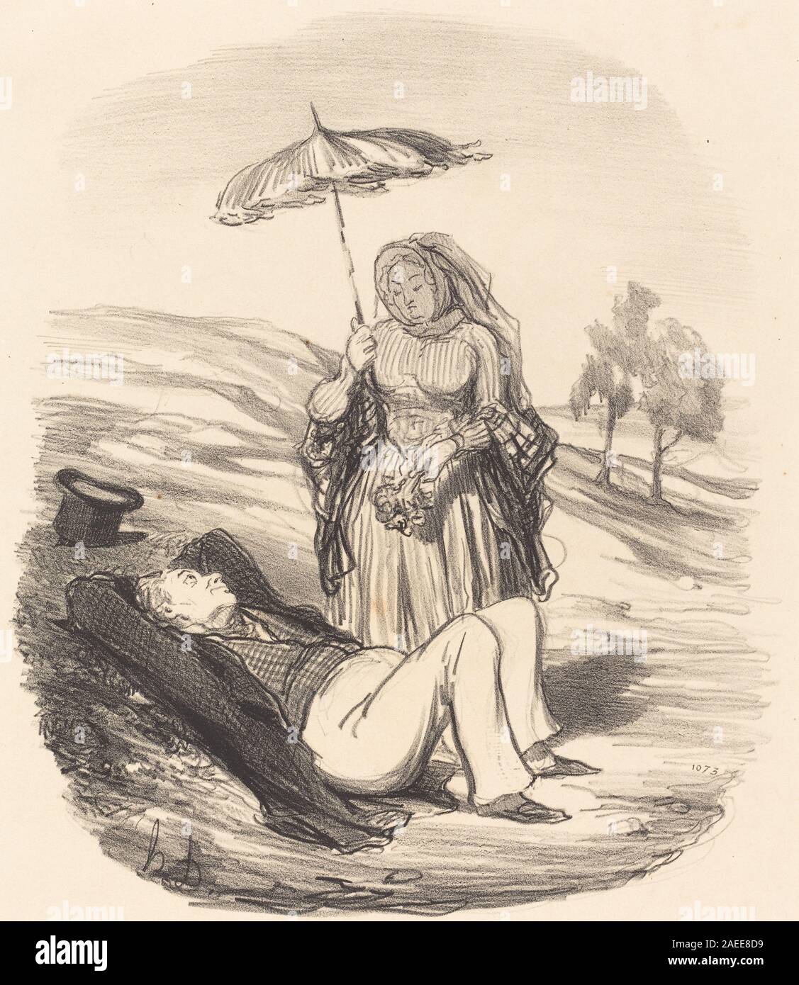 Honoré Daumier, Une Promenade conjugale, 1852 Une Promenade conjugale ...