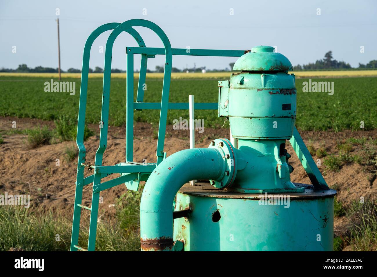 Blue electric water pump, 3D illustration Stock Photo - Alamy