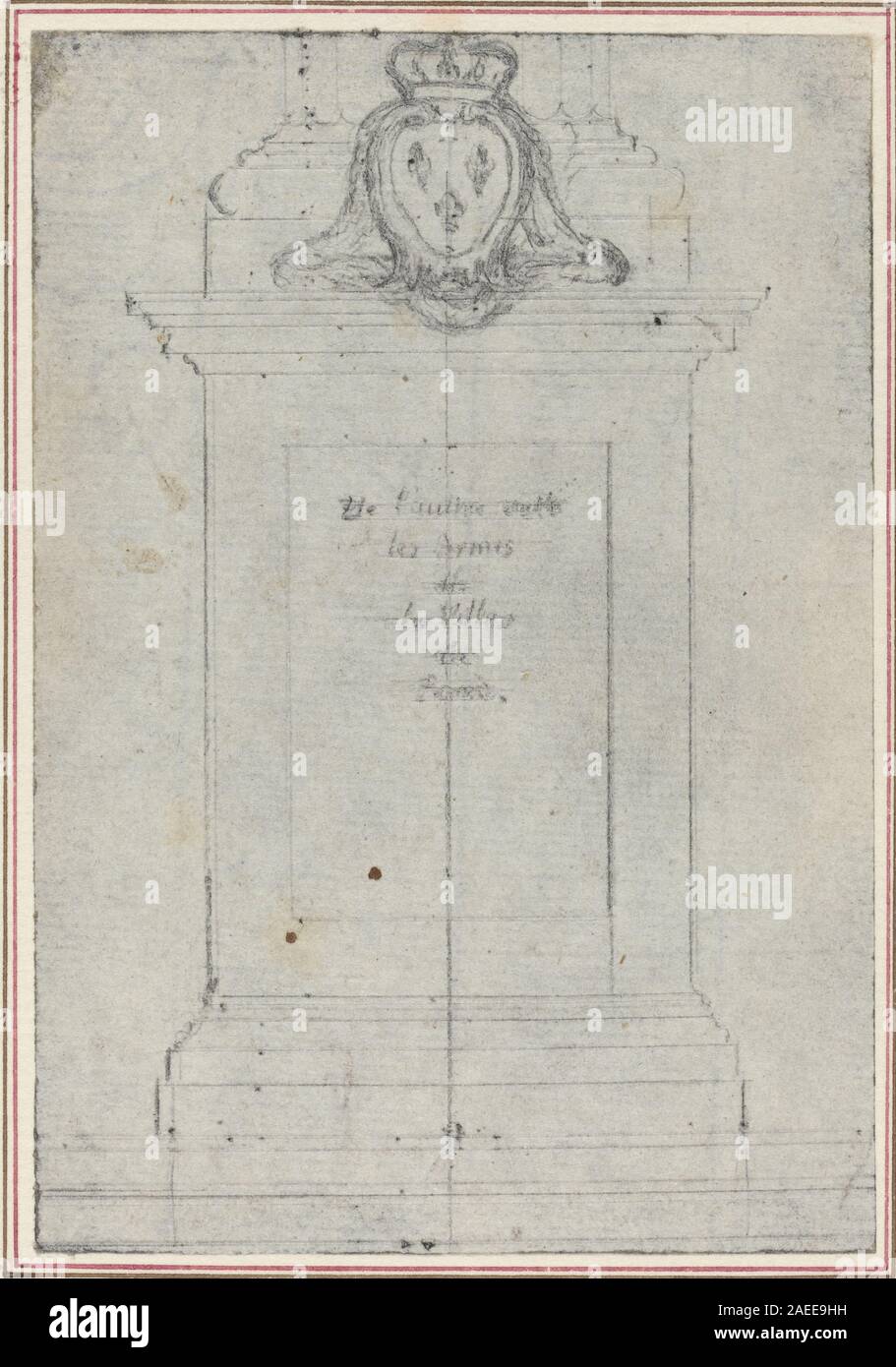 Hubert François Gravelot, A Plinth Surmounted by the Arms of the King of France A Plinth Surmounted by the Arms of the King of France Stock Photo