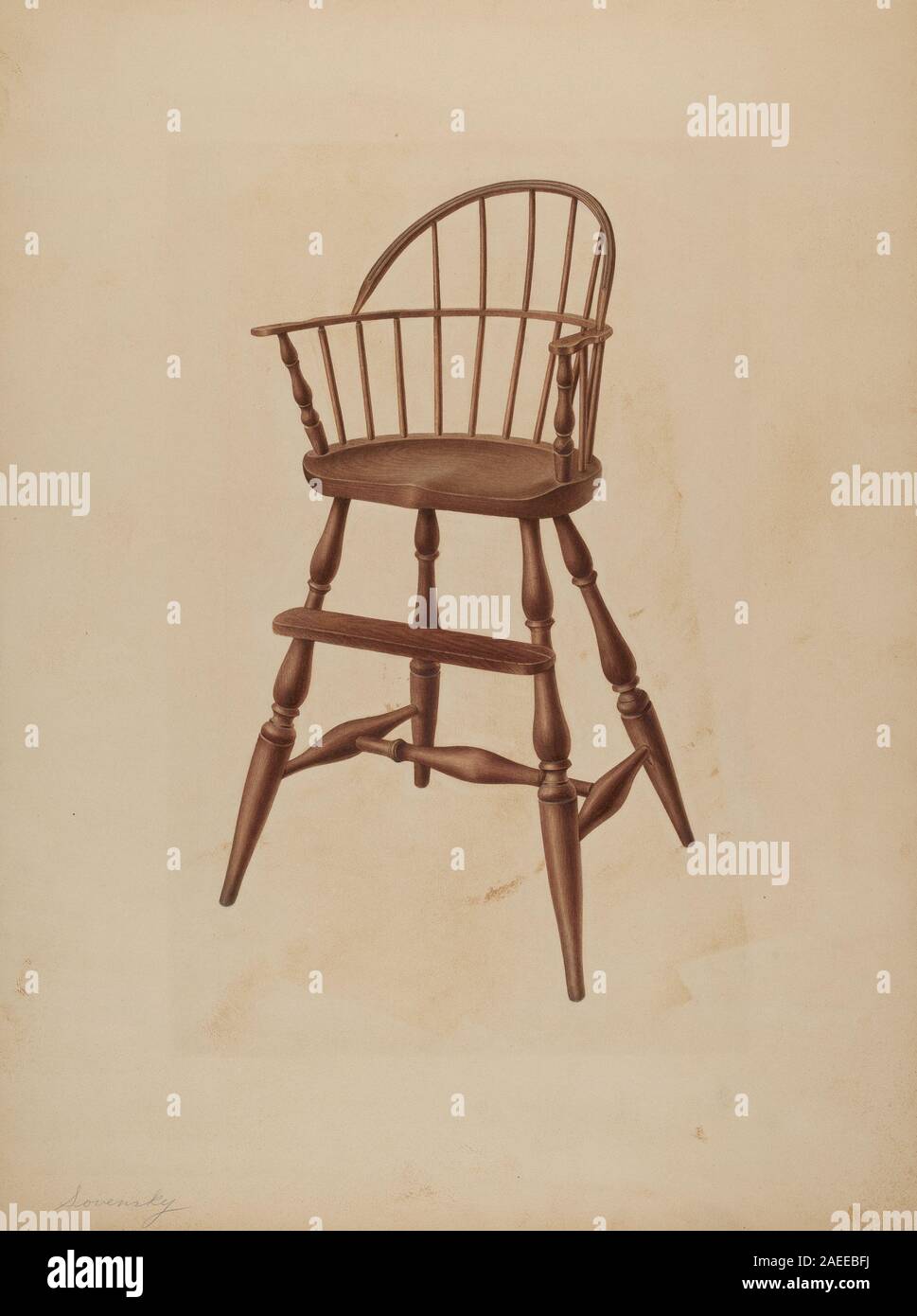 1940 wooden high chair