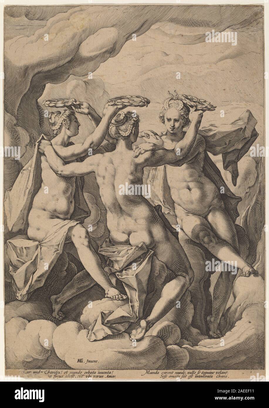 Jacob Matham, after Hendrick Goltzius, The Three Graces, 1588 The Three Graces; 1588date Stock Photo