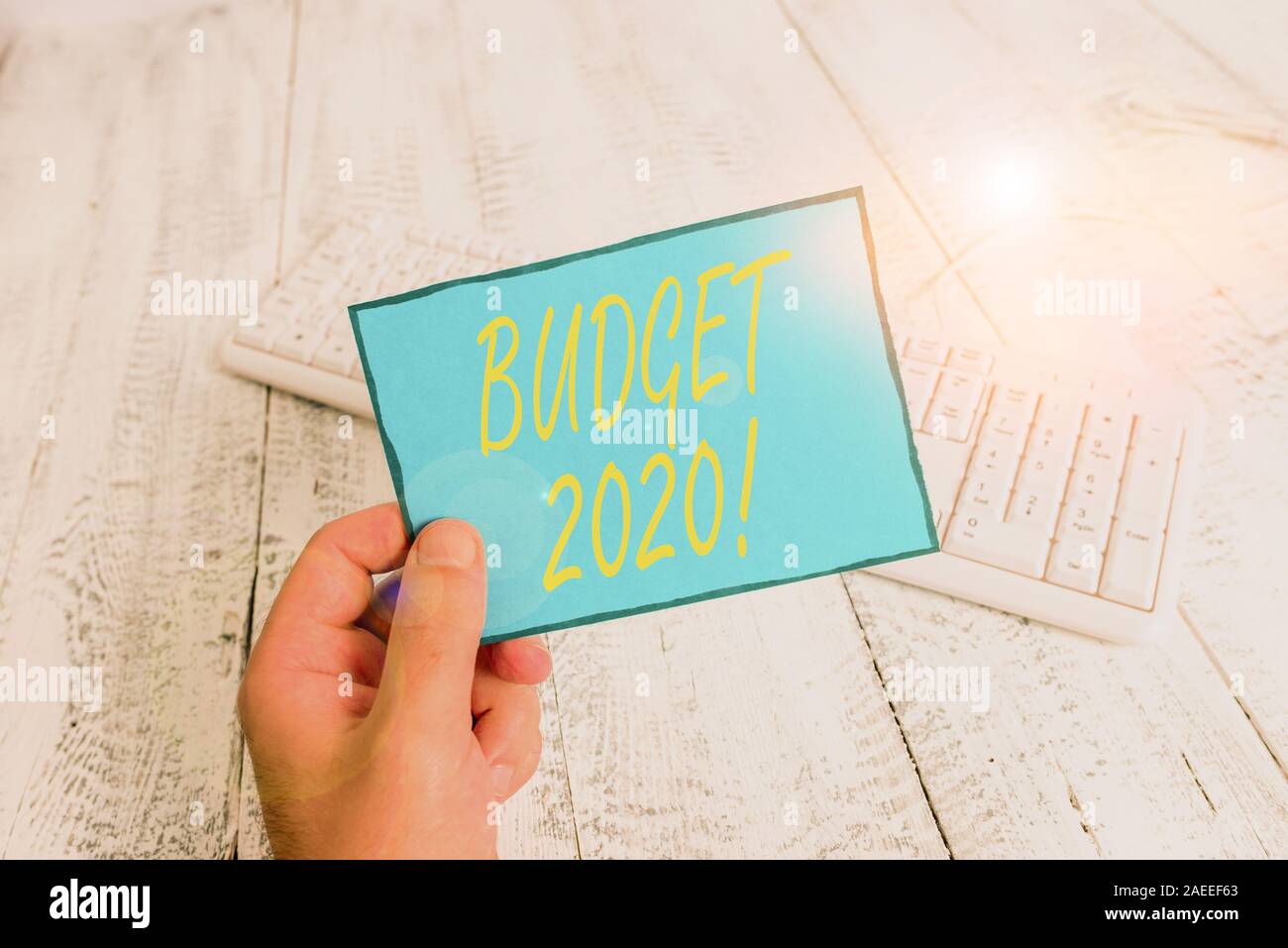 Writing note showing Budget 2020. Business concept for estimate of ...