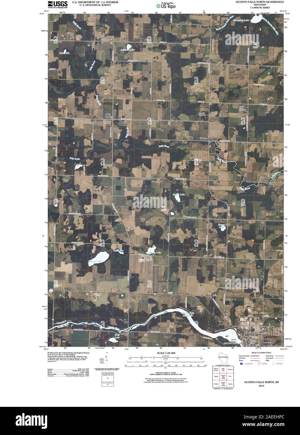 Map of oconto falls Cut Out Stock Images & Pictures Alamy