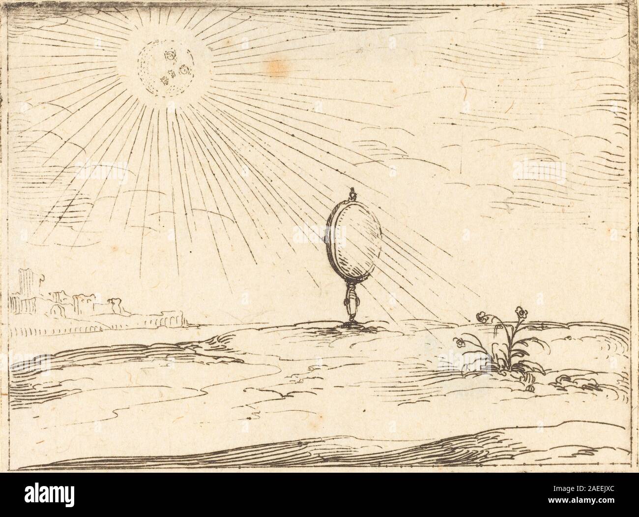 This etching by Jacques Callot illustrates rays of the sun, focusing on ...