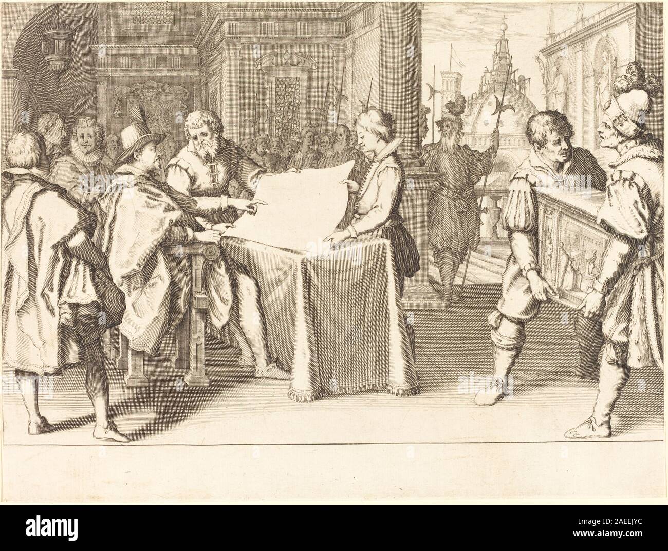 This circa 1614 etching by Jacques Callot depicts the restoration of ...
