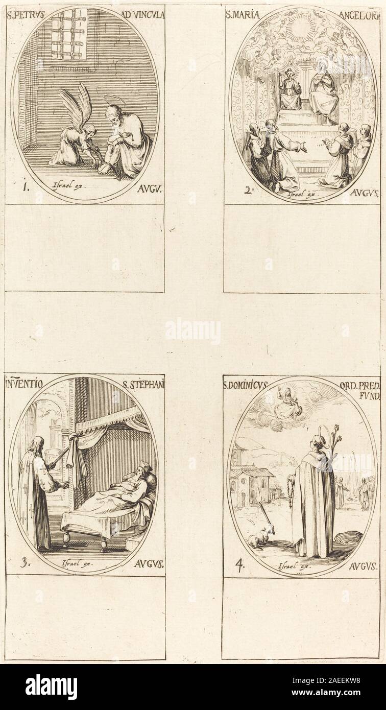 Jacques Callot, St Peter, Apostle; St Mary of Angels; Discovery of the Body of St Stephen; St Dom St. Peter, Apostle; St. Mary of Angels; Discovery of the Body of St. Stephen; St. Dom Stock Photo