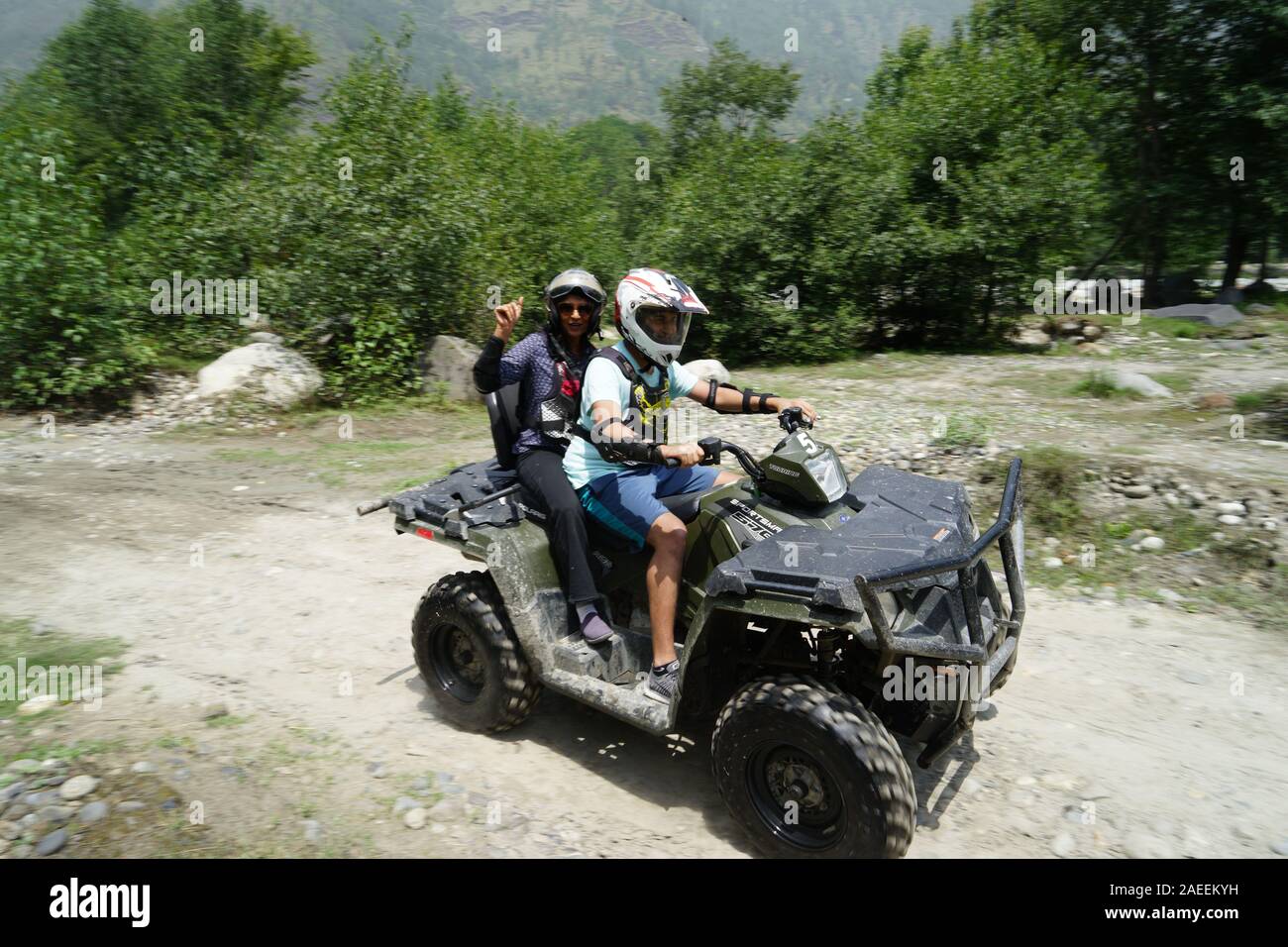 Polaris ATV Bikes, Alternate Terrain, Manali, Himachal Pradesh, India, Asia, MR#313 Stock Photo