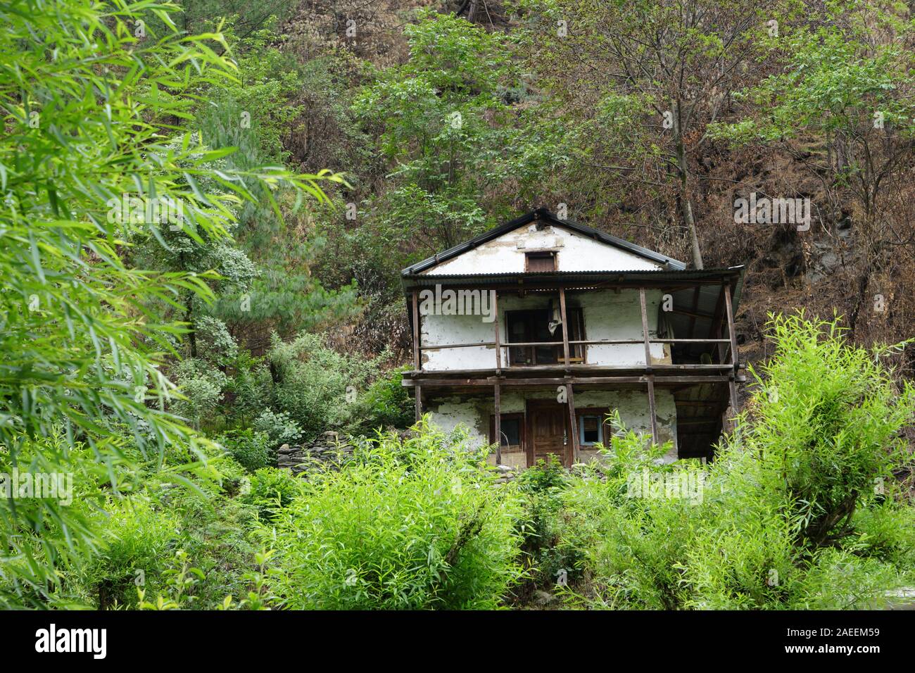 Small house, Village Deori, Kalwari, Tirthan Valley, Himachal Pradesh, India, Asia Stock Photo