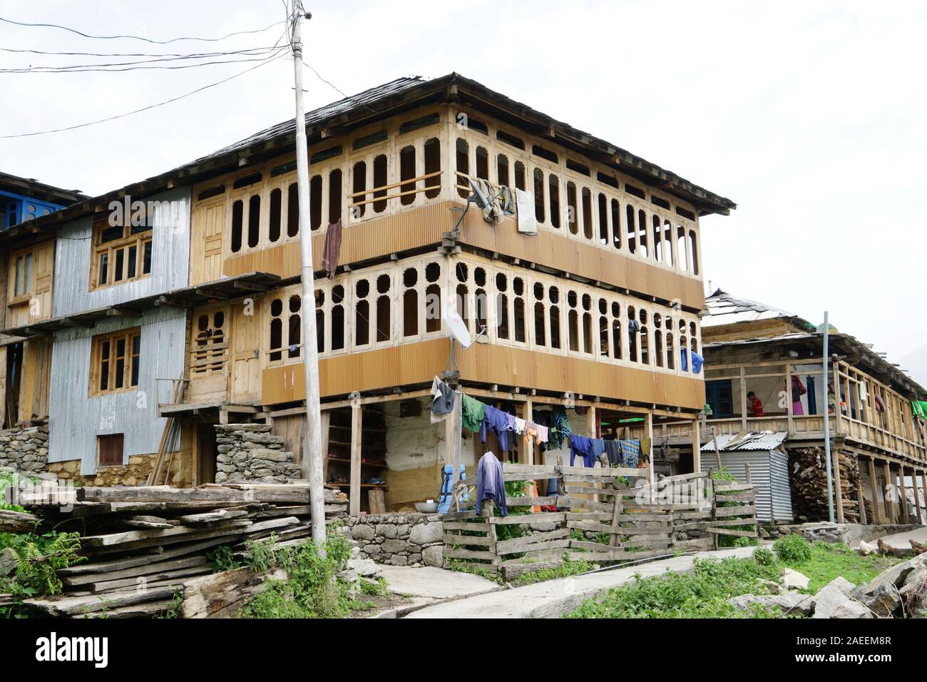 Wooden house, Sarchi Village, Tirthan Valley, Himachal Pradesh, India