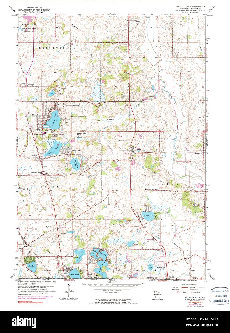 WI Paddock Lake 800090 1959 24000 Restoration Stock Photo Alamy