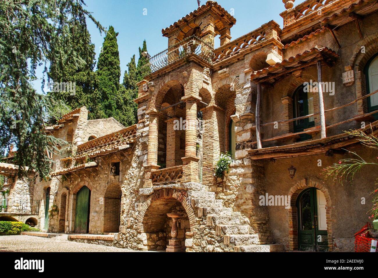 The Park Giardini della villa comunale in Taormina, Sicily, Italy Stock Photo