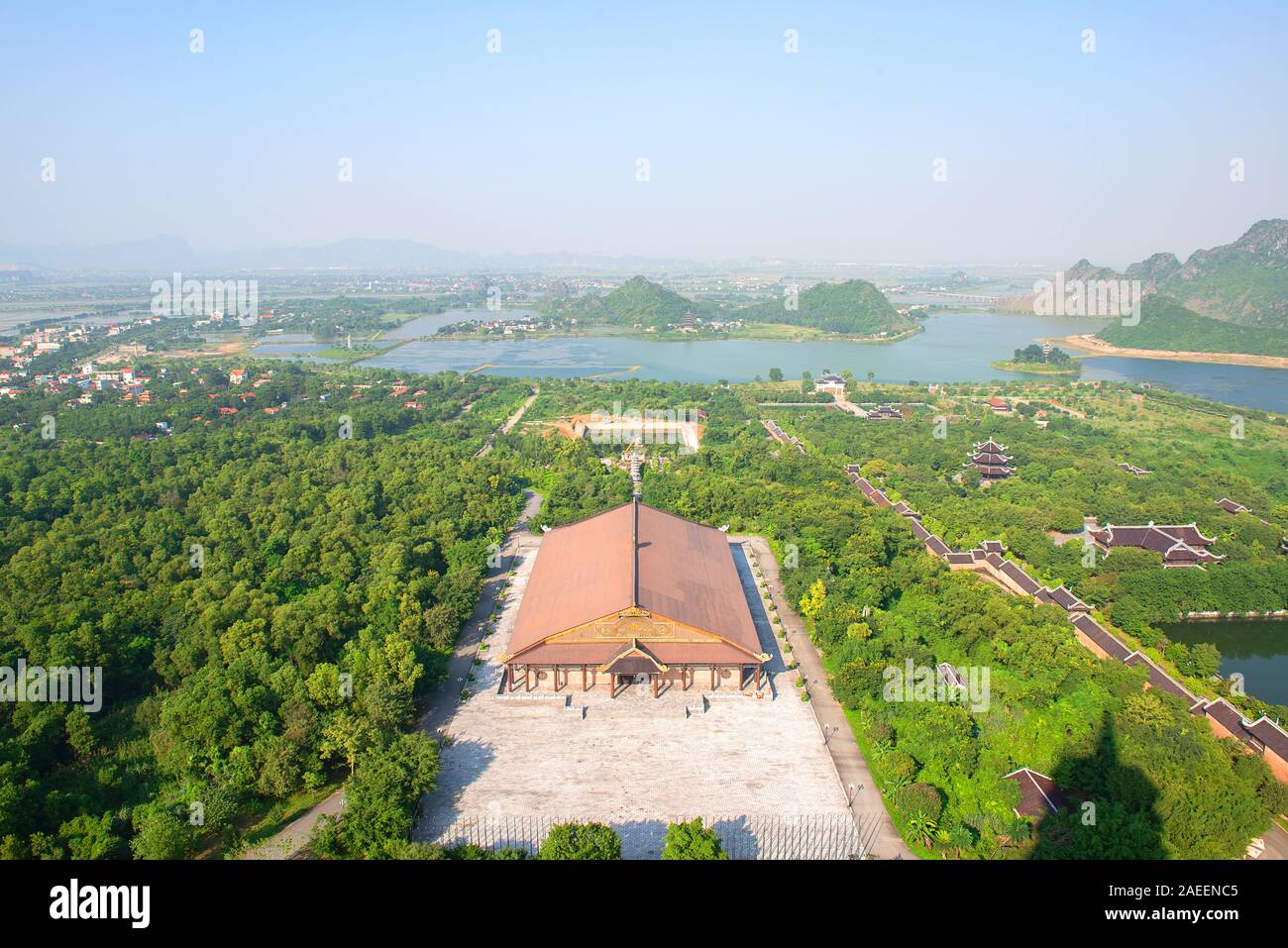 Bai Dinh Pagoda - The biggest temple complex in Asia and Vietnam, Trang An, Ninh Binh Stock Photo