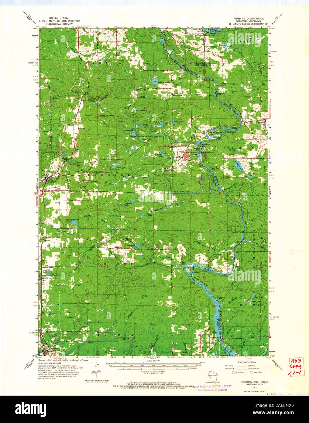 Map of pembine hires stock photography and images Alamy