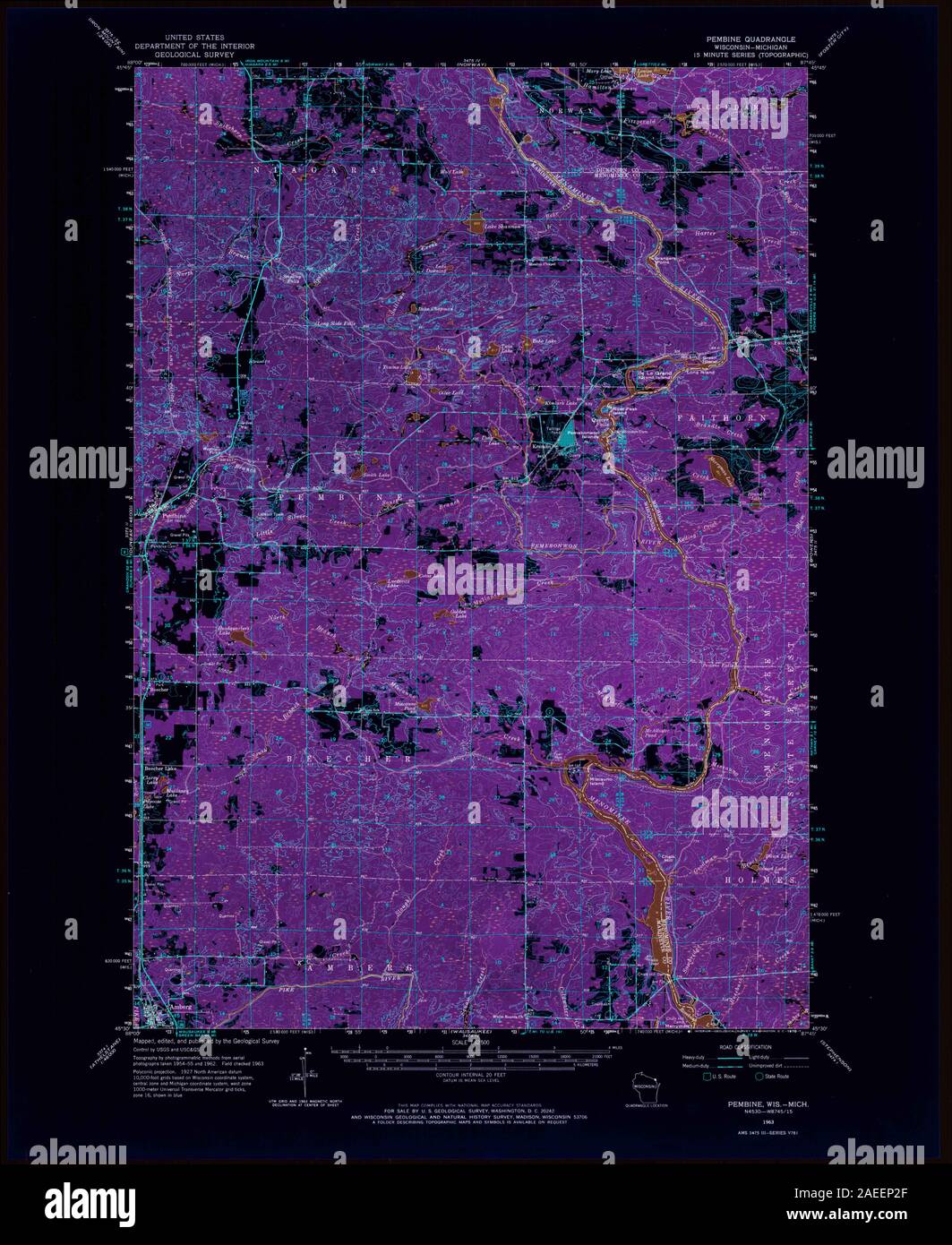 Map of pembine hires stock photography and images Alamy