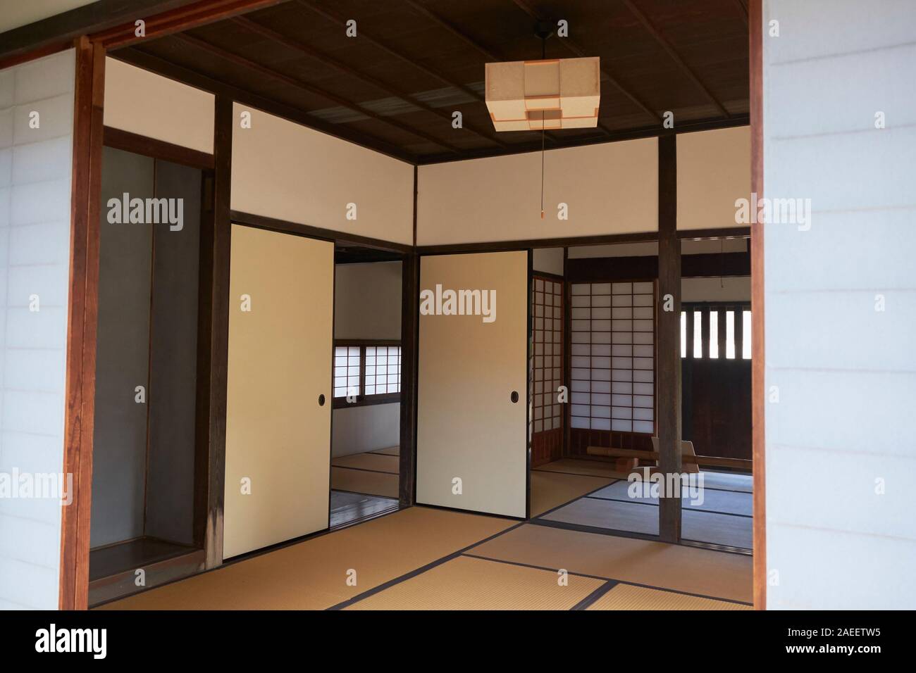 Interior of the house of the famouse Japanese surveyor, cartographer, Tadataka Ino. In Sawara, Japan. Stock Photo