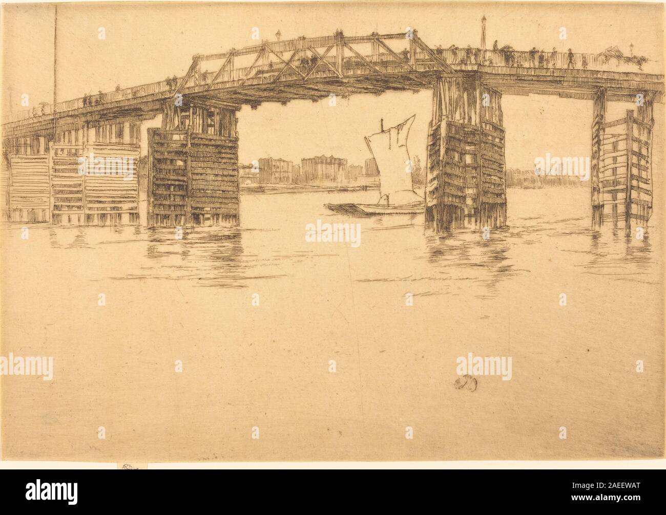 James McNeill Whistler, Old Battersea Bridge, 1879 Old Battersea Bridge; 1879date Stock Photo