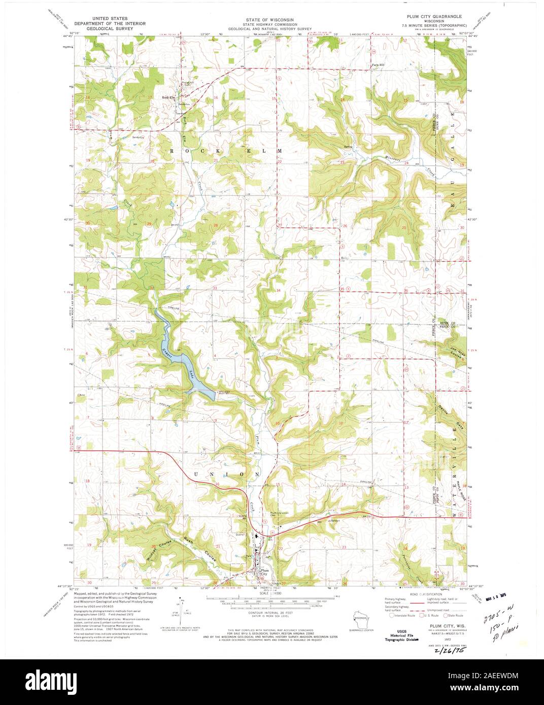 WI Plum City 800532 1972 24000 Restoration Stock Photo Alamy