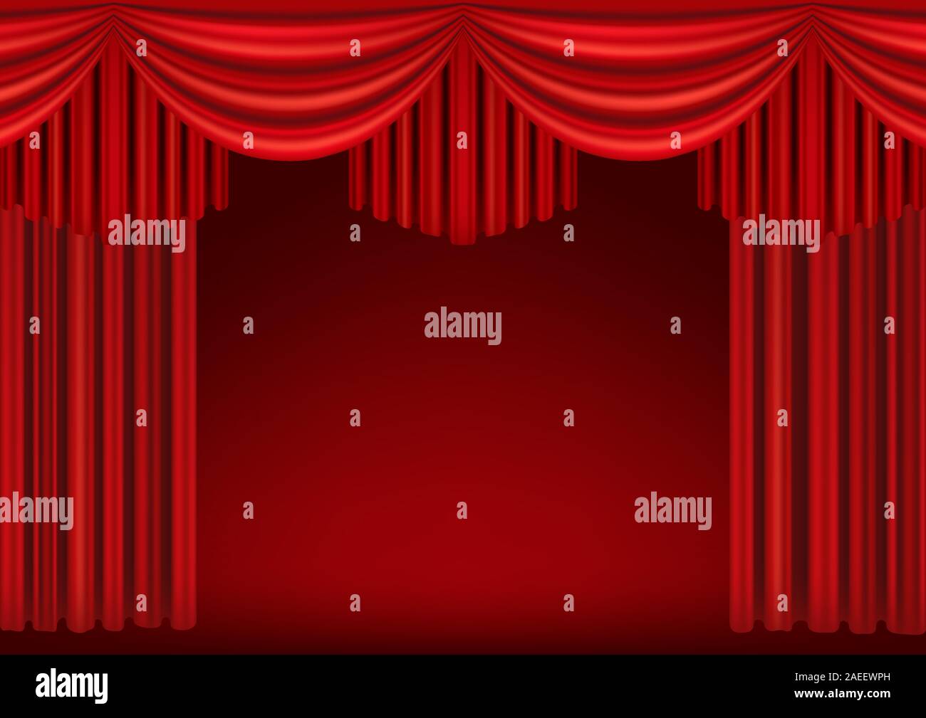 Premium Vector  Red stage curtain opera or cinema luxury drapery for  interior decoration design realistic classic concert or show hall decor