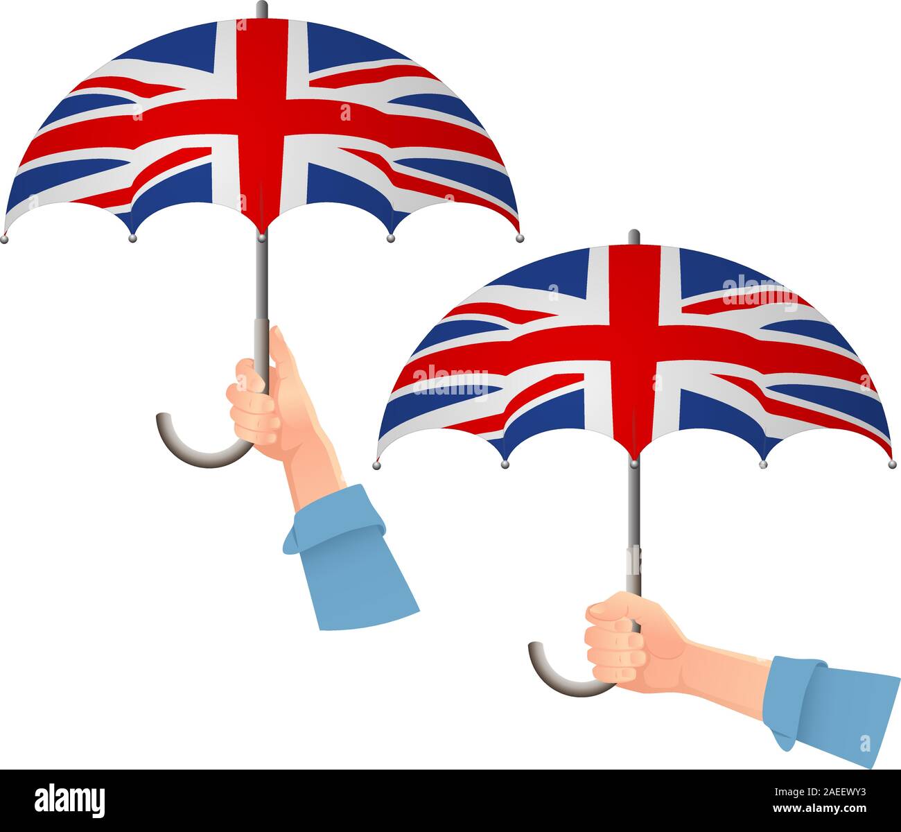 United Kingdom flag umbrella. Social security concept. National flag of