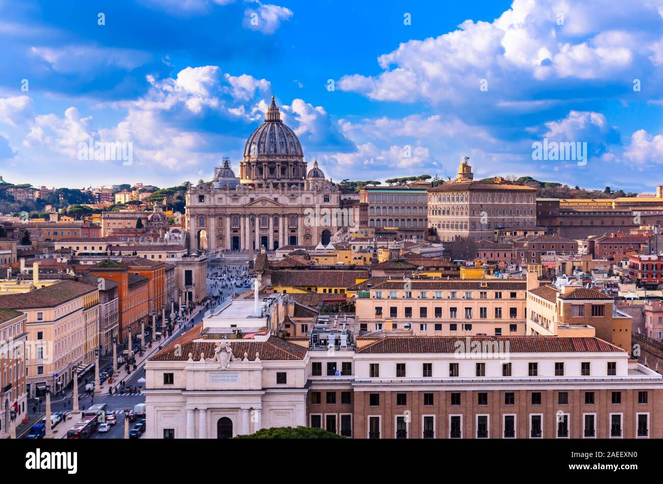St Peter's Basilica, one of the largest churches in the world and top