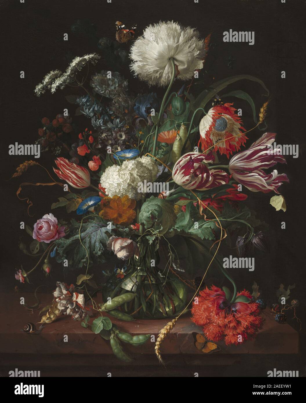 Jan Davidsz de Heem, Vase of Flowers, c 1660 Vase of Flowers; circa