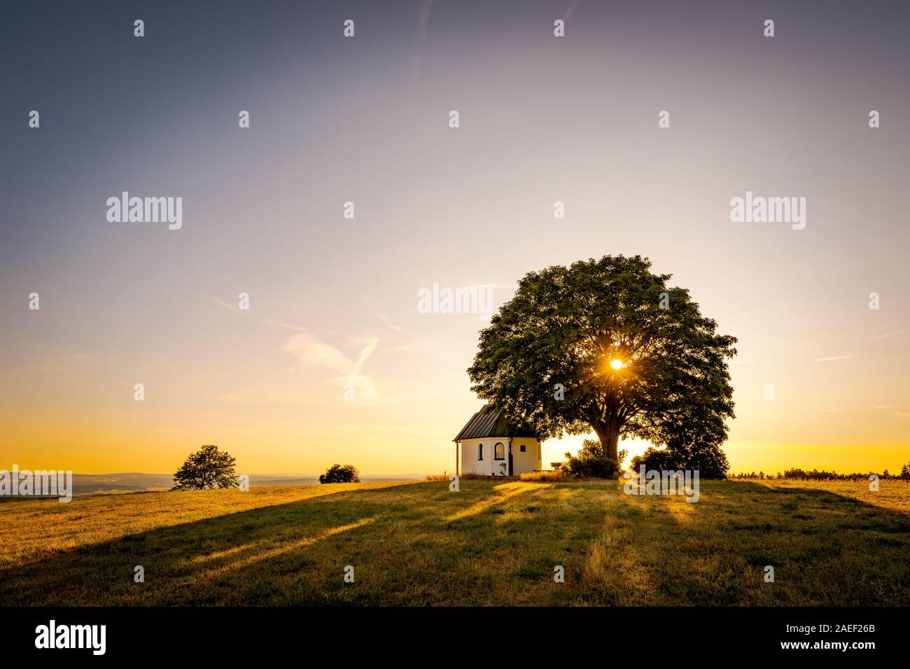 Chapel on a hill in upper palatinate, Bavaria Stock Photo