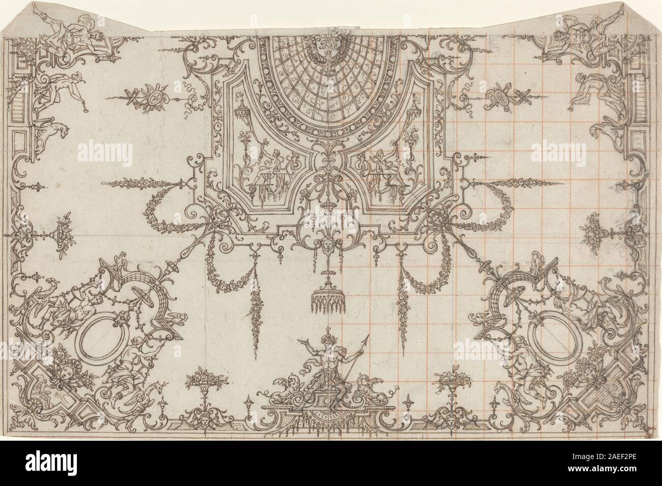 Design by Jean Bérain from around 1700 depicting an elaborate ceiling ...