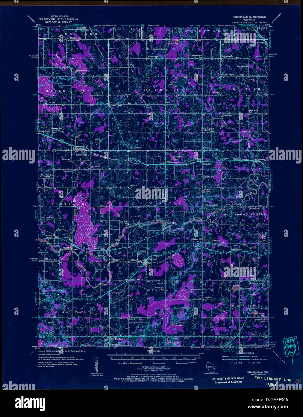 WI Reedsville 503493 1954 62500 Inverted Restoration Stock Photo Alamy