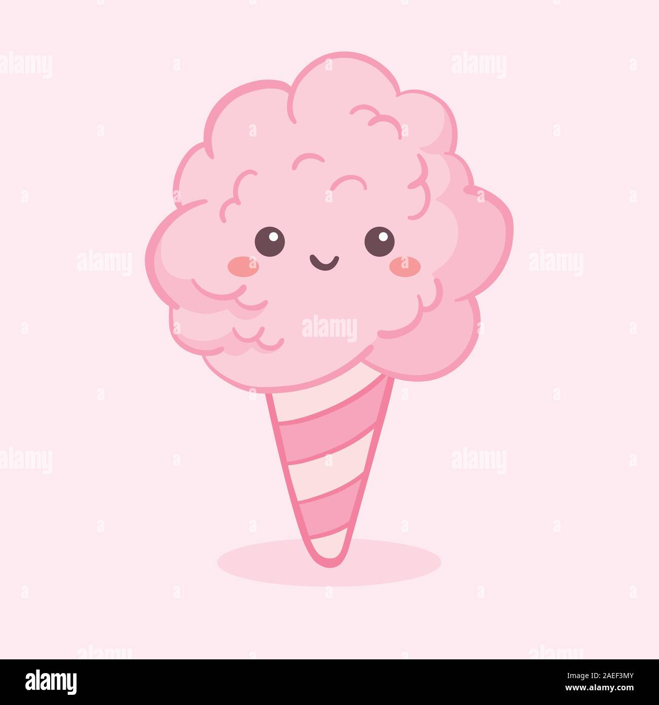 Cute Pink Cotton Candy Vector Cartoon Stock Vector Image & Art - Alamy