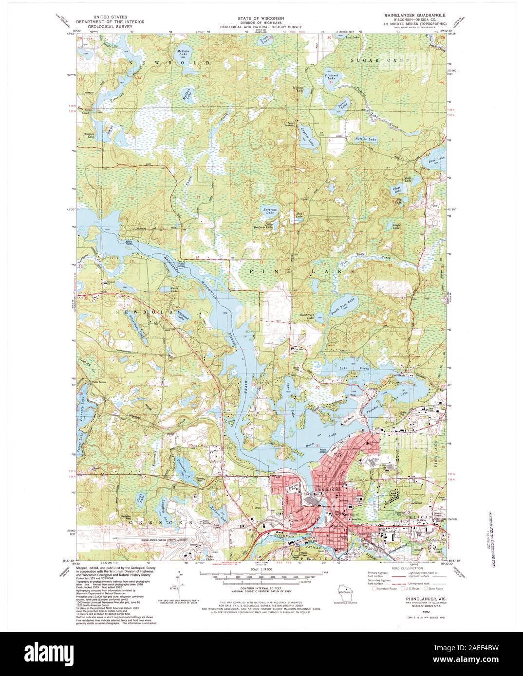 WI Rhinelander 800577 1982 24000 Restoration Stock Photo Alamy